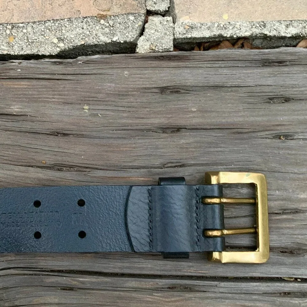 Rag & Bone brass buckle double perforated leather belt - Picture 9 of 12